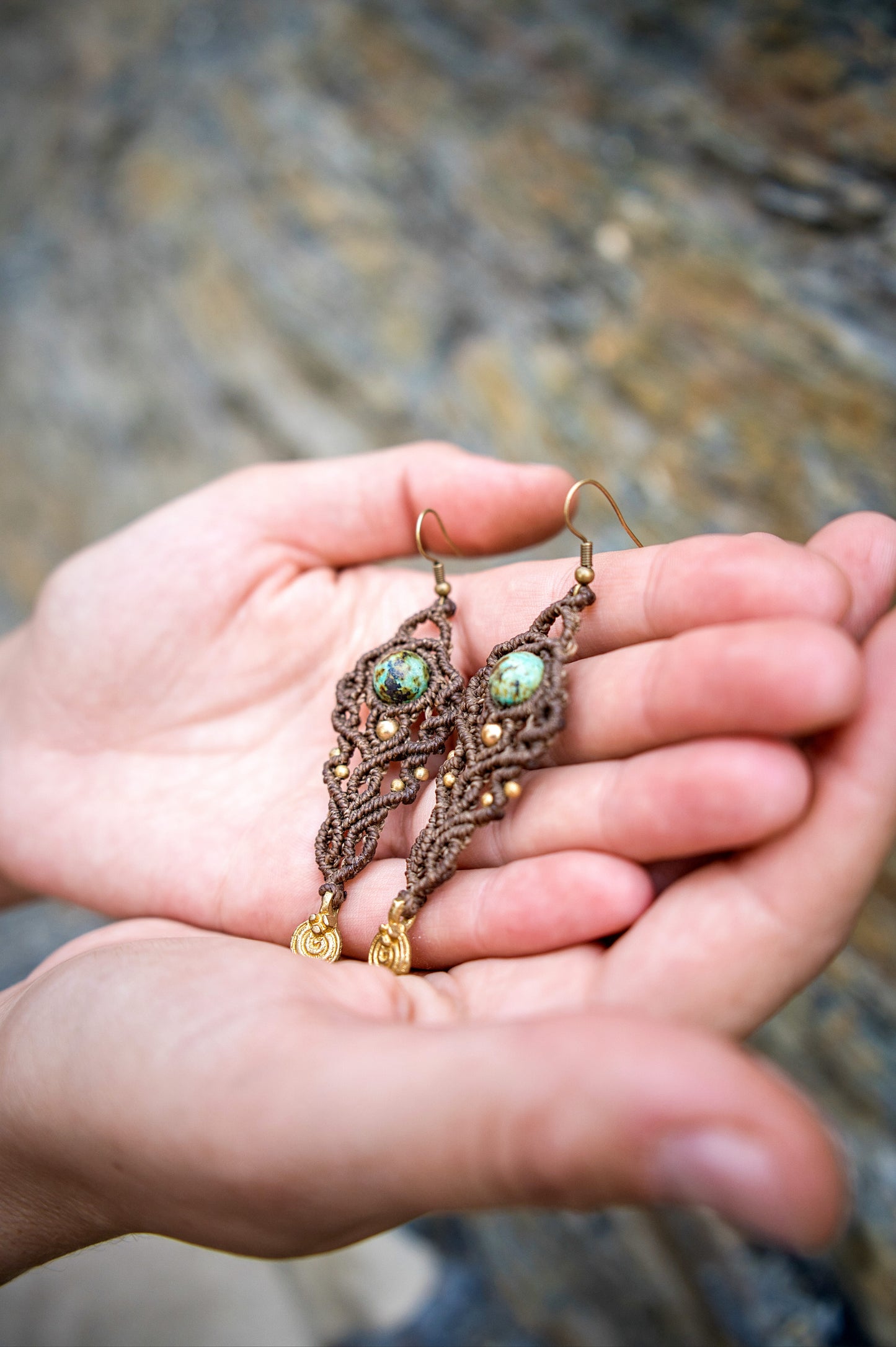 Gaia's Drop - Macrame Earrings