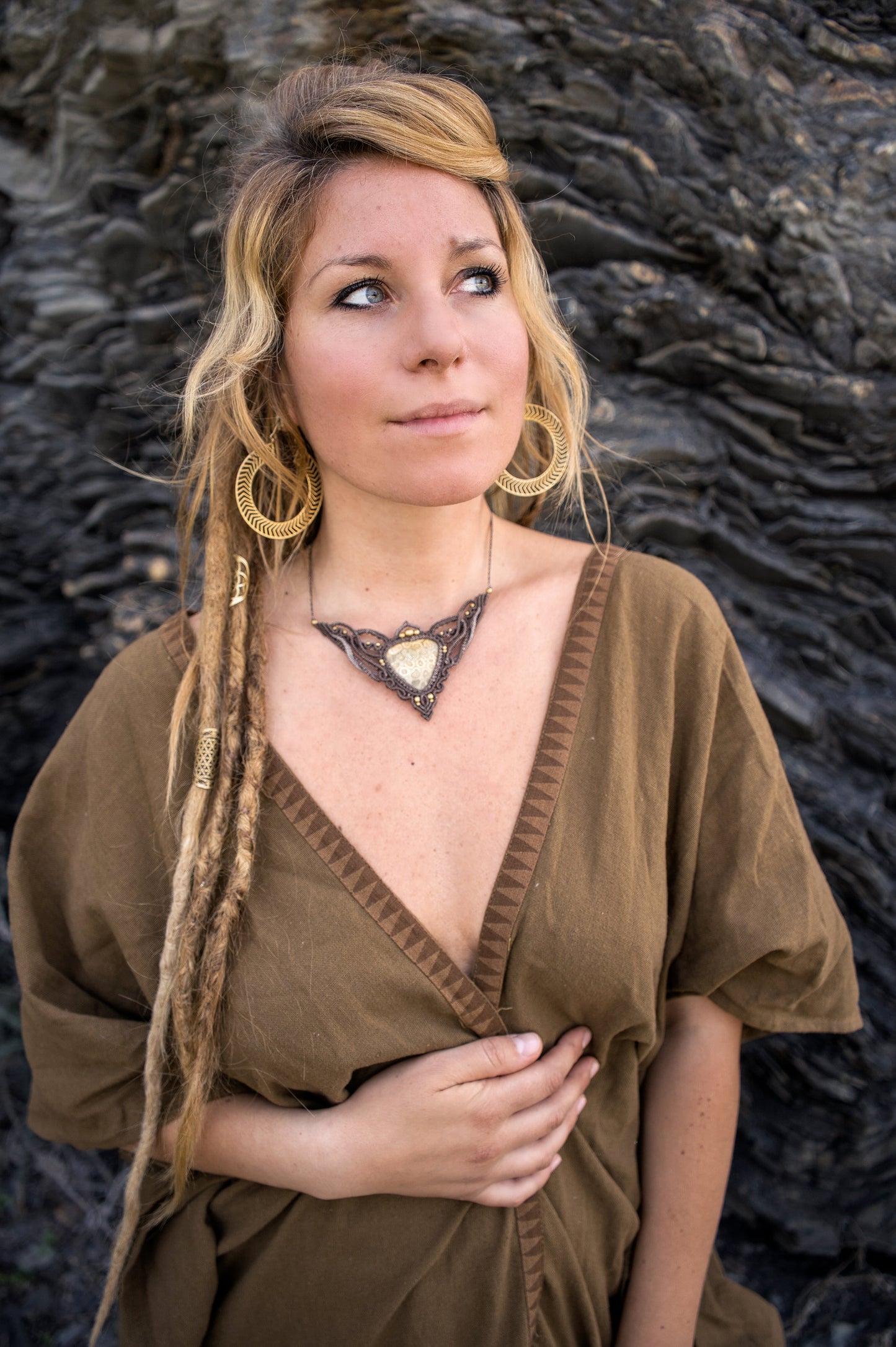 Korallenfossil Halskette