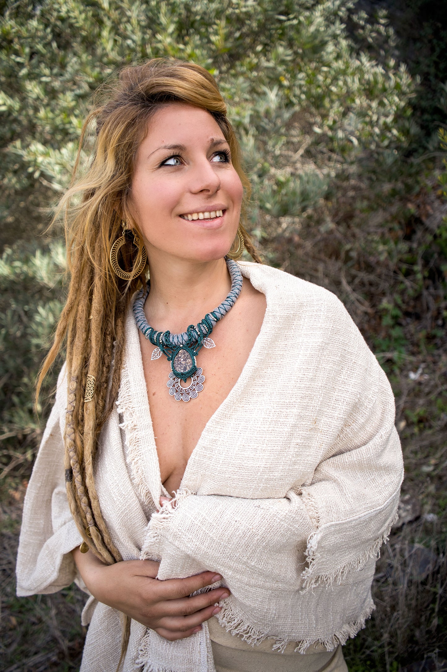 Gaia’s Hidden Grove - Fossil Goddess Necklace