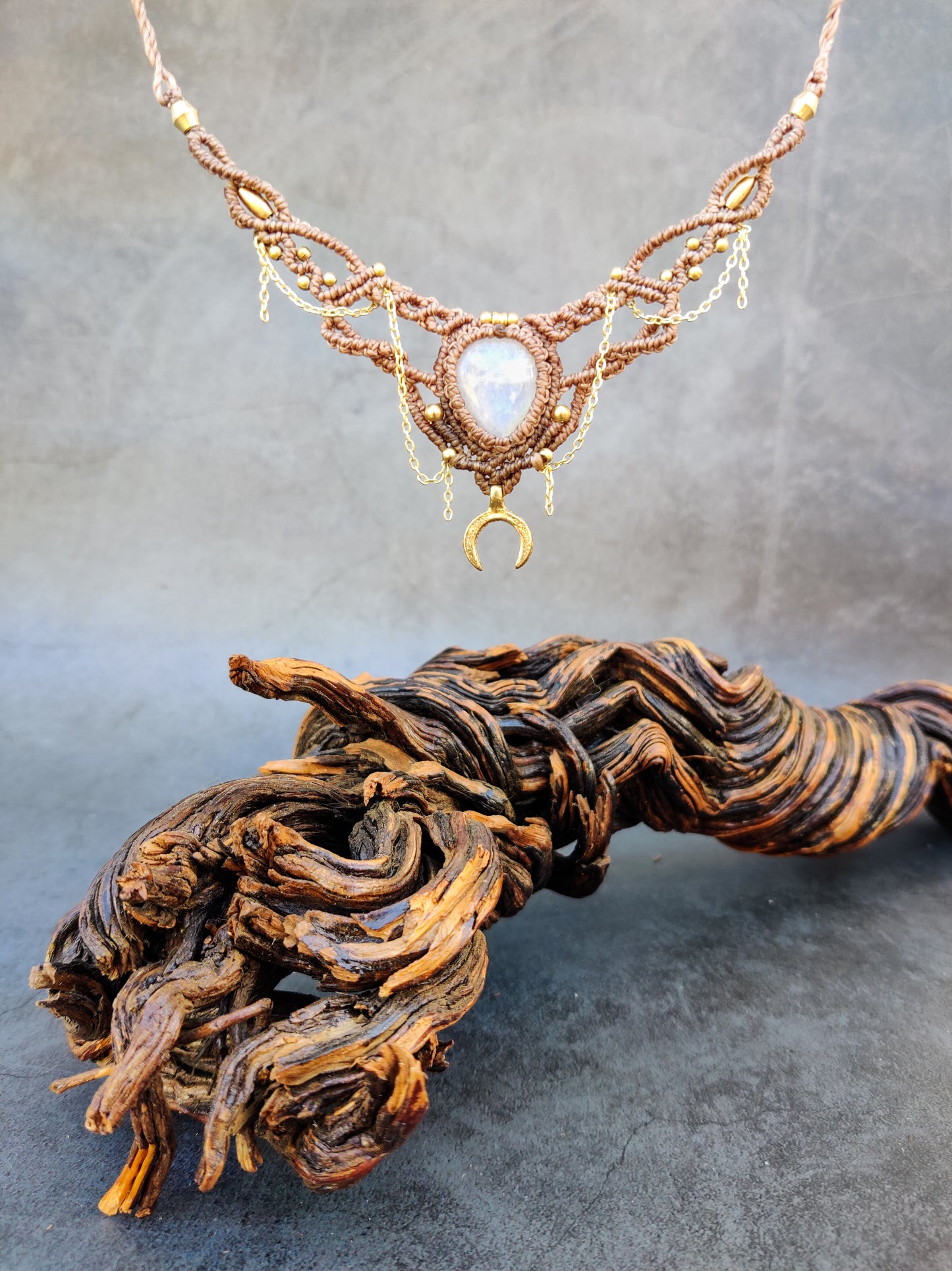 Wildwood Moon - Rainbow Moonstone Necklace & Tiara