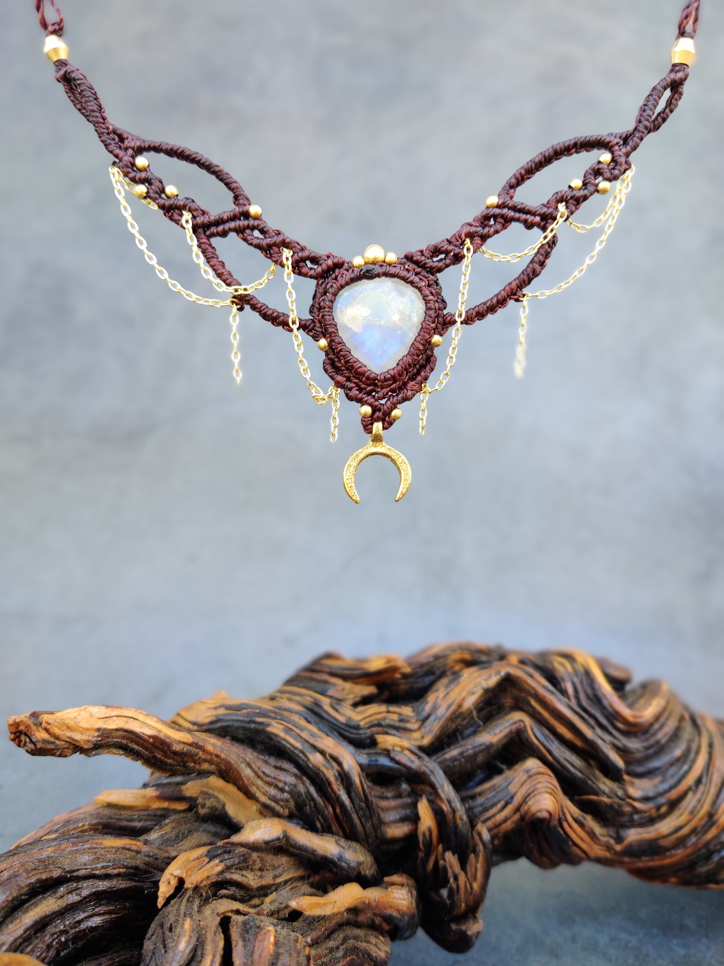 Willow's Moon - Rainbow Moonstone Necklace & Tiara
