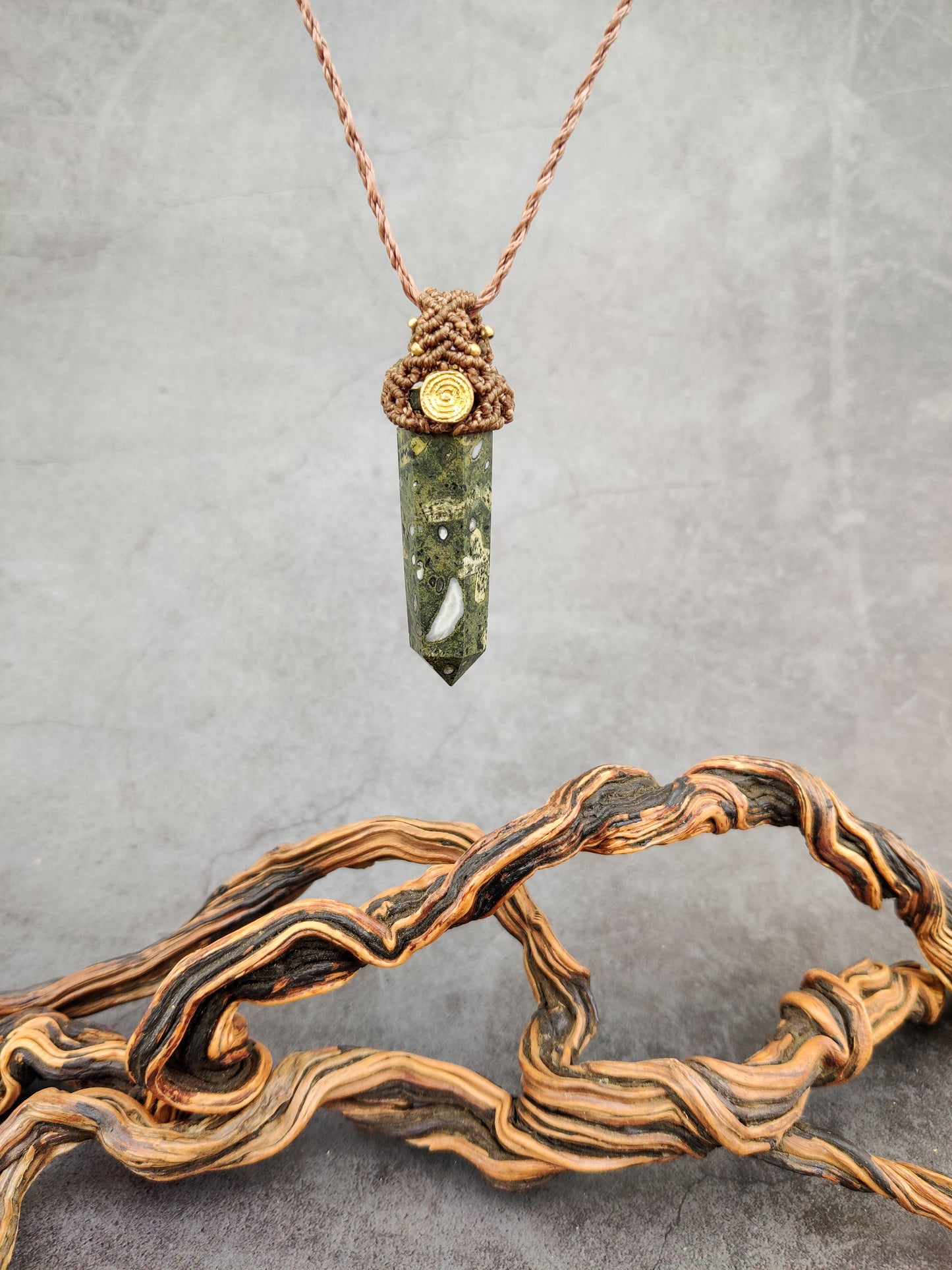 Moss Oracle - Agate Obelisk Pendant