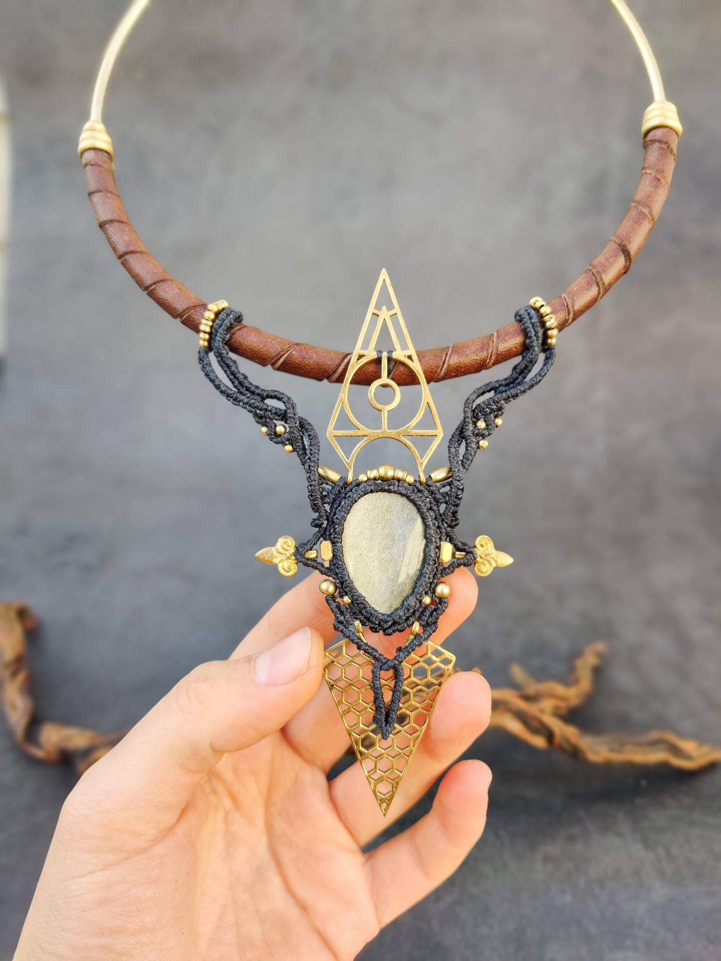 Artemis Eye - Golden Obsidian Goddess Necklace