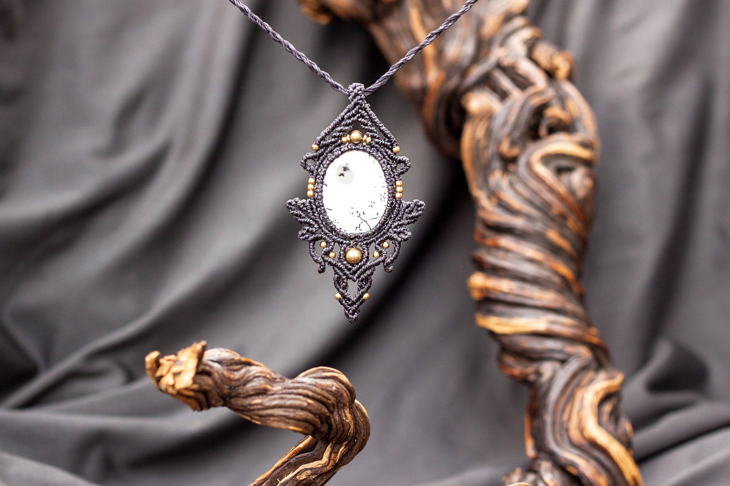 Misty Leaves - Dedritic Agate Pendant