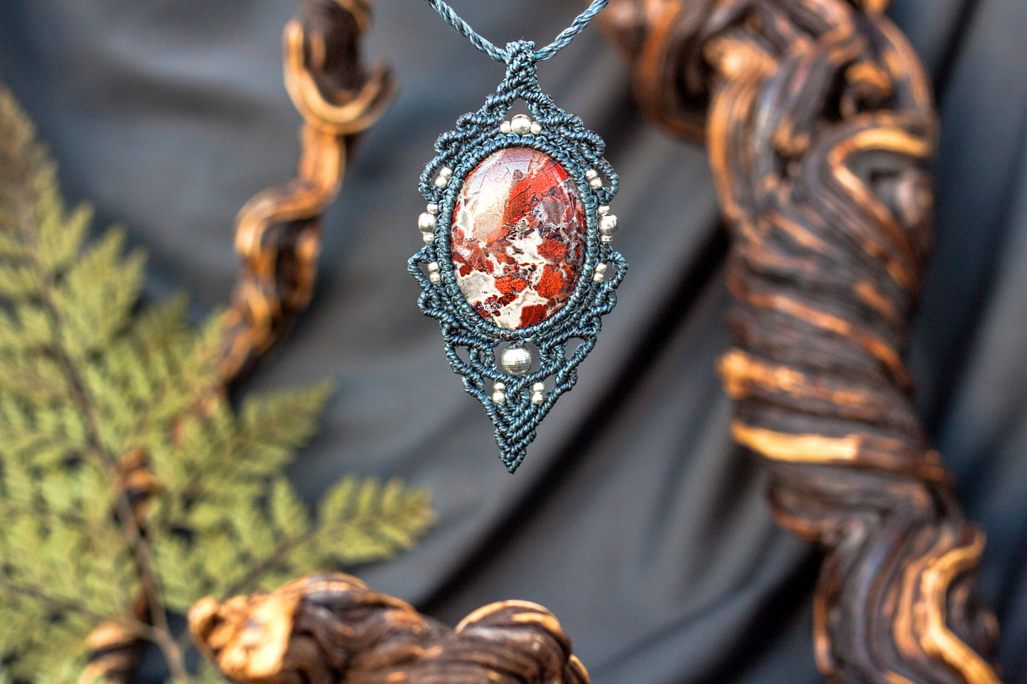 Crimson Flame - Red Jasper Pendant